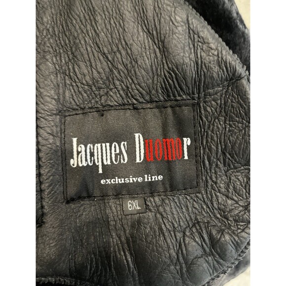 Men's Leather Winter Jacket 2XL Tall Black Jacques Duomor Faux Fur Lined - Picture 15 of 16